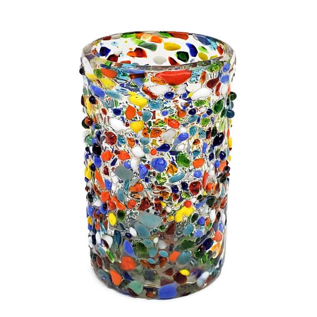 Novedades / vasos grandes 'Confeti granizado' / Deje entrar a la primavera en su casa con ste colorido juego de vasos. El decorado con vidrio multicolor los hace resaltar en cualquier lugar.